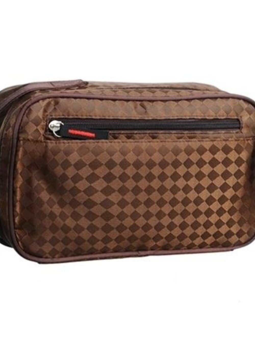Men's Brown Patterned Toiletry Bag